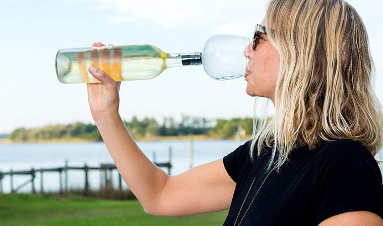 GUZZLE BUDDY WINE BOTTLE GLASS