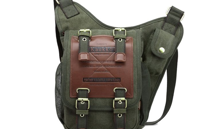 STYLE RETRO CANVAS LEATHER MESSENGER BAG