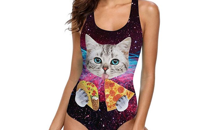 SPACE PIZZA CAT SWIM SUIT
