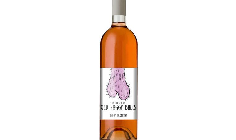OLD SAGGY BALLS WINE LABEL
